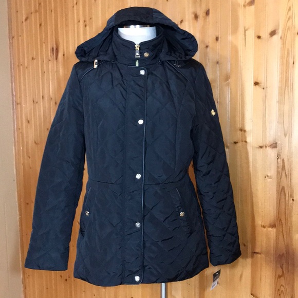 Lauren Ralph Lauren Jackets & Blazers - NWT Ralph Lauren Quilted Black & Gold Medium Coat